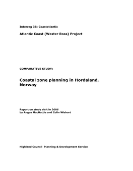 Coastal Zone Planning in Hordaland, Norway