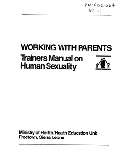 Trainers Manual on Human Sexuality