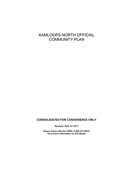Kamloops North Official Community Plan