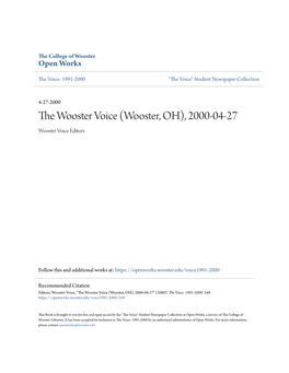 The Wooster Voice Boxes Tention Than Others, However; One , Issue Concerned Wooster's Aca- Demic Curriculum