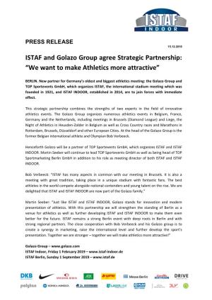 ISTAF and Golazo Group Agree Strategic Partnership: “We Want to Make Athletics More Attractive”