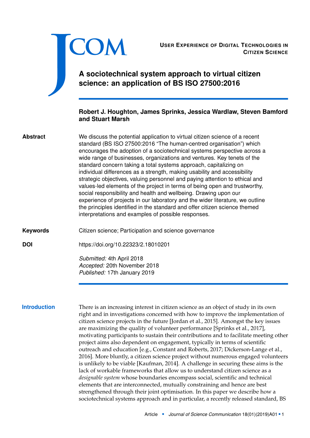 An Application of BS ISO 27500:2016