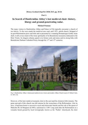 In Search of Dunfermline Abbey's Lost Medieval Choir