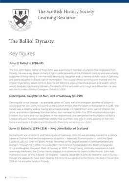 The Balliol Dynasty Key Figures