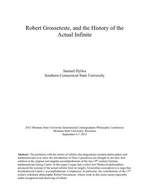 Robert Grosseteste, and the History of the Actual Infinite