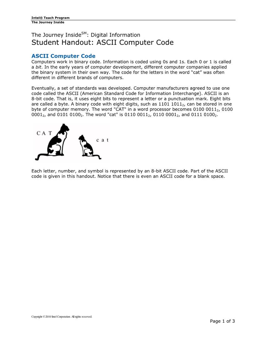ASCII Computer Code