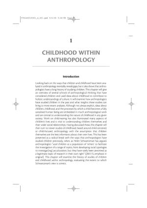 1 Childhood Within Anthropology