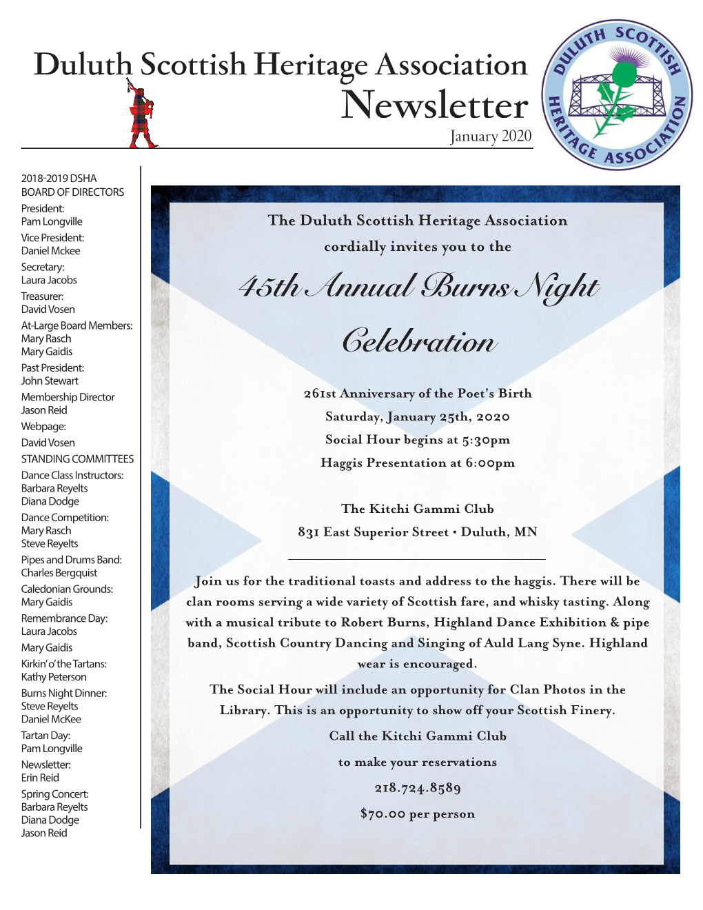 45Th Annual Burns Night Celebration