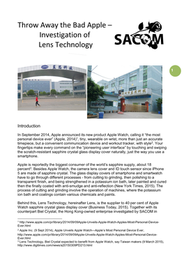 Throw Away the Bad Apple – Investigation of Lens Technology
