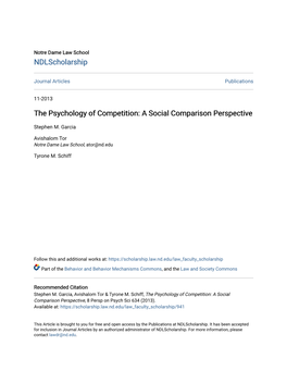 The Psychology of Competition: a Social Comparison Perspective