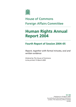 Human Rights Annual Report 2004