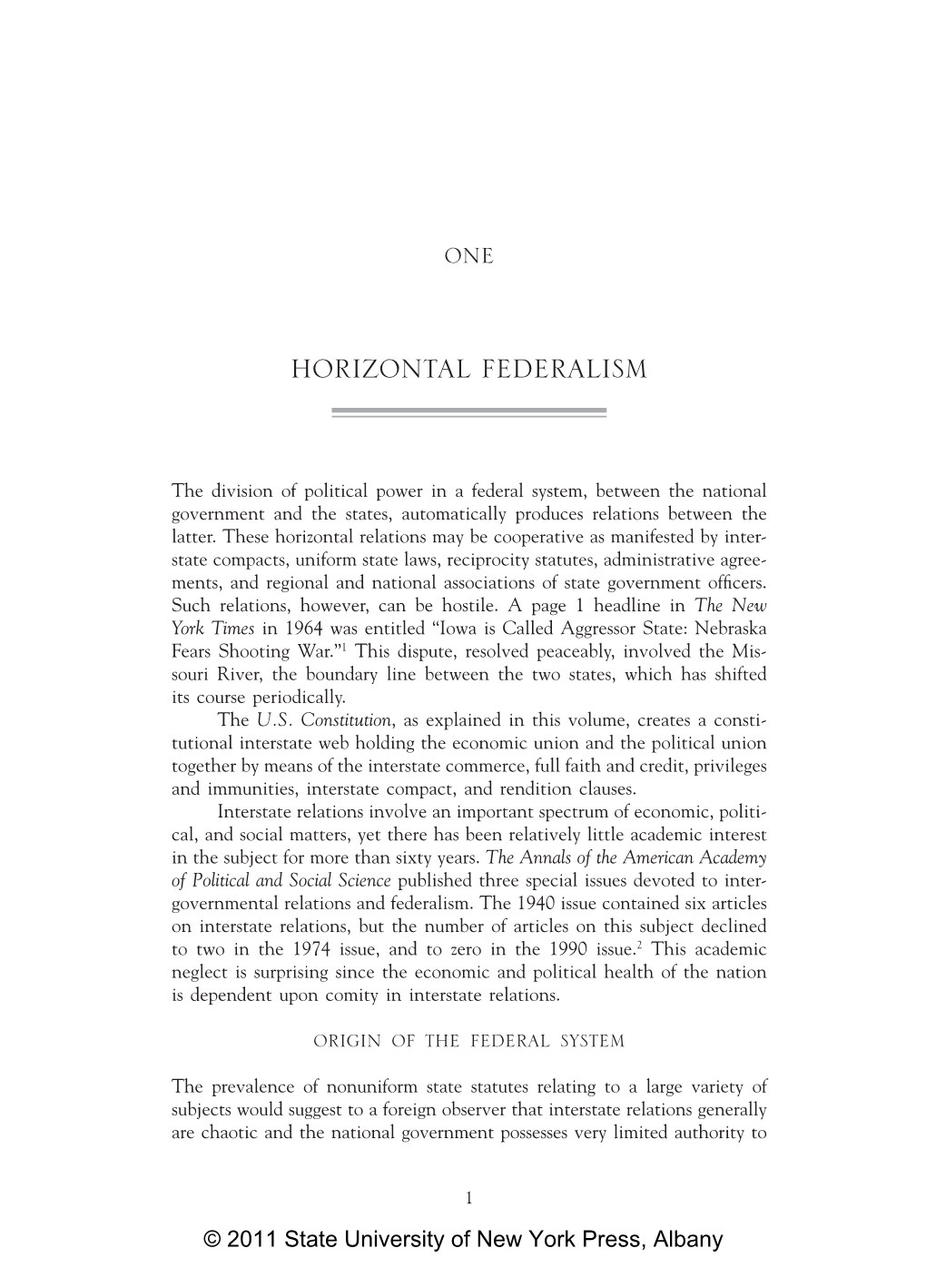 Horizontal Federalism