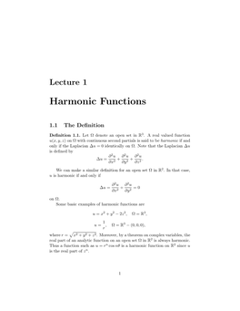 Harmonic Functions