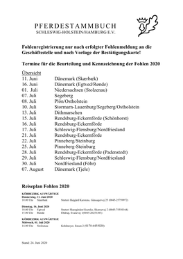 Pferdestammbuch Schleswig-Holstein/Hamburg E.V