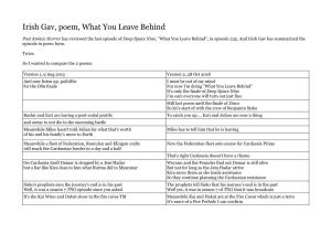 Irish Gav, Poem, What You Leave Behind