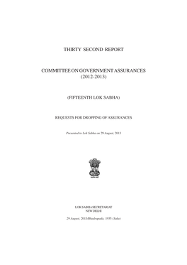 Thirty Second Report Committee on Government
