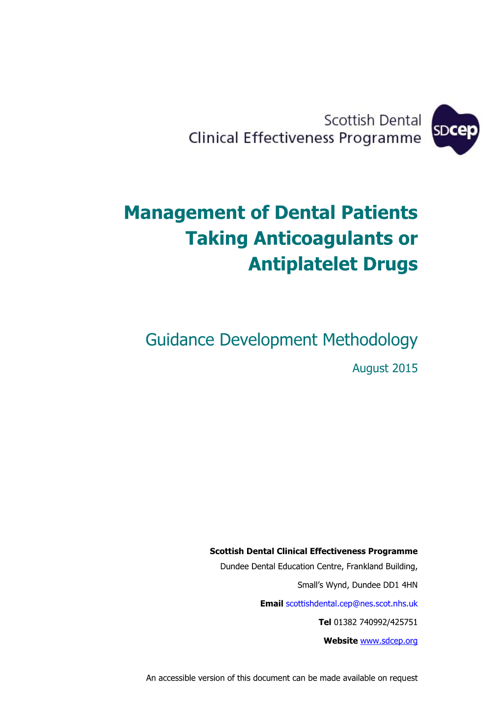 Management of Dental Patients Taking Anticoagulants Or Antiplatelet Drugs