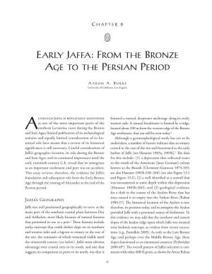Early Jaffa: from the Bronze Age to the Persian Period