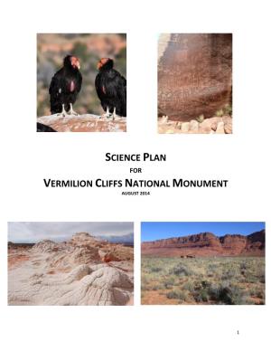 Science Plan Vermilion Cliffs National Monument