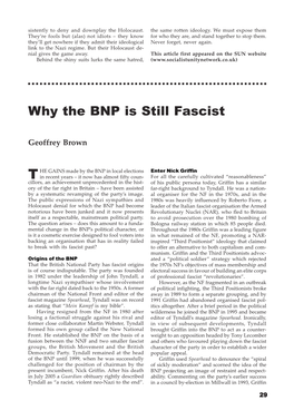Why the BNP Is Still Fascist