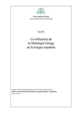 La Influencia De La Mitología Griega En La Lengua Española