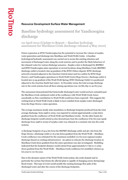 Yandicoogina Baseline Hydrology Page 1 of 60 Contents Page