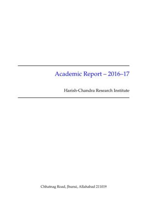 Academic Report – 2016–17