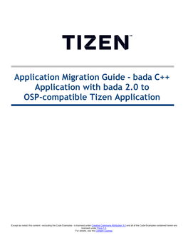 Application Migration Guide - Bada C++ Application with Bada 2.0 to OSP-Compatible Tizen Application