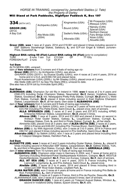 HORSE in TRAINING, Consigned by Jamesfield Stables (J. Tate) the Property of Darley Will Stand at Park Paddocks, Highflyer Paddock K, Box 197