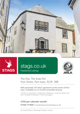 The Flat, the Krab Pot Fore Street, Port Isaac, PL29 3RB