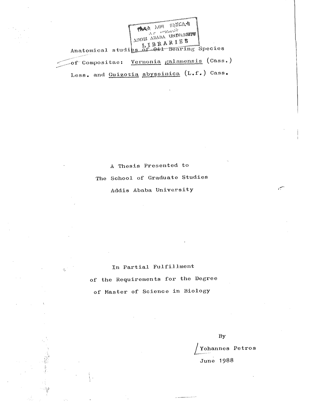 V. Galamensis Had No Agronomic 01" Industrial Value