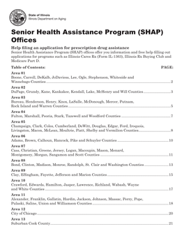 Senior Health Assistance Program (SHAP) Offices