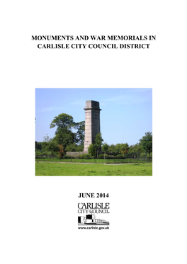 Monuments and War Memorials in Carlisle City Council District June 2014