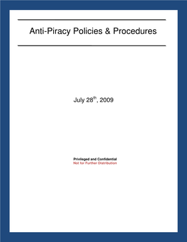 Anti-Piracy Policies & Procedures