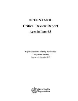 OCFENTANIL Critical Review Report Agenda Item 4.5