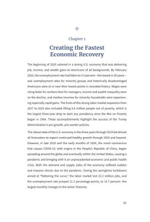 Creating the Fastest Economic Recovery