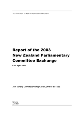 Full Report for Report of the 2003 New Zealand Parliamentary Committee