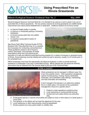 Using Prescribed Fire on Illinois Grasslands