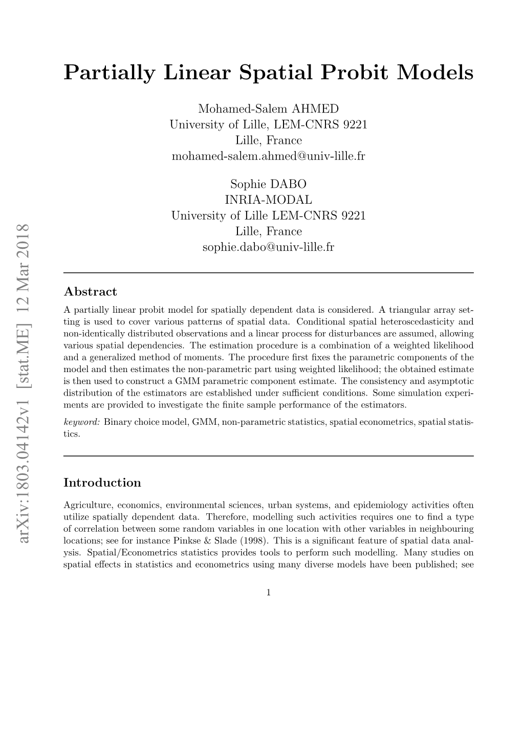 Partially Linear Spatial Probit Models