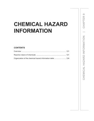 Chapter 9: Chemical Hazard Information