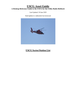 USCG Asset Guide a Desktop Reference Guide to the USCG for the Utility Radio Hobbyist