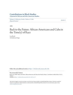 African-Americans and Cuba in the Time(S) of Race Lisa Brock Art Institute of Chicago