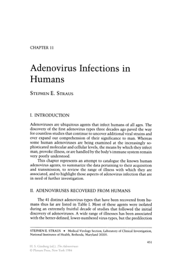 Adenovirus Infections in Humans