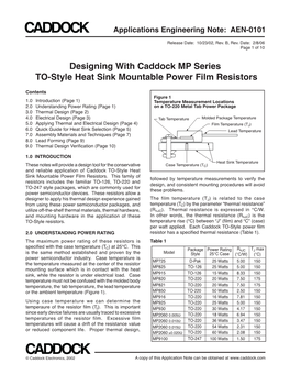 Designing with Caddock TO-Style Heat Sink Mountable Power Film