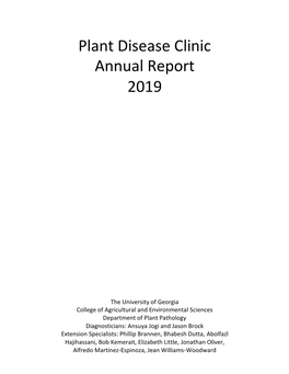 Plant Disease Clinic Annual Report 2019