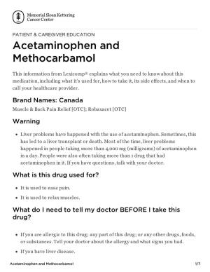 Acetaminophen and Methocarbamol