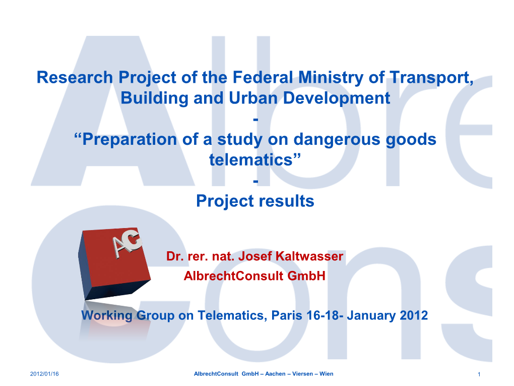 Telematics in Dangerous Goods Transport