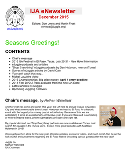 IJA Enewsletter Seasons Greetings!