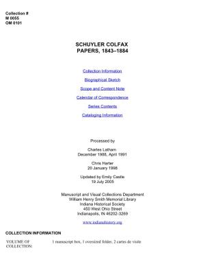 Schuyler Colfax Papers, 1843-1884