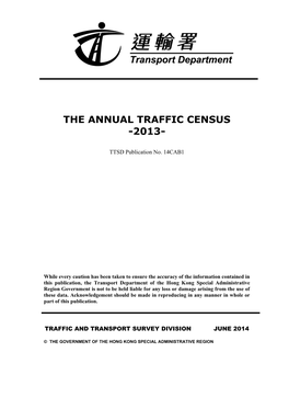 To Browse the Annual Traffic Census 2013 on the Internet
